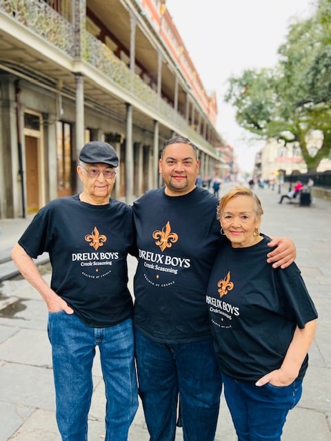 Todd with his parents in New Orleans